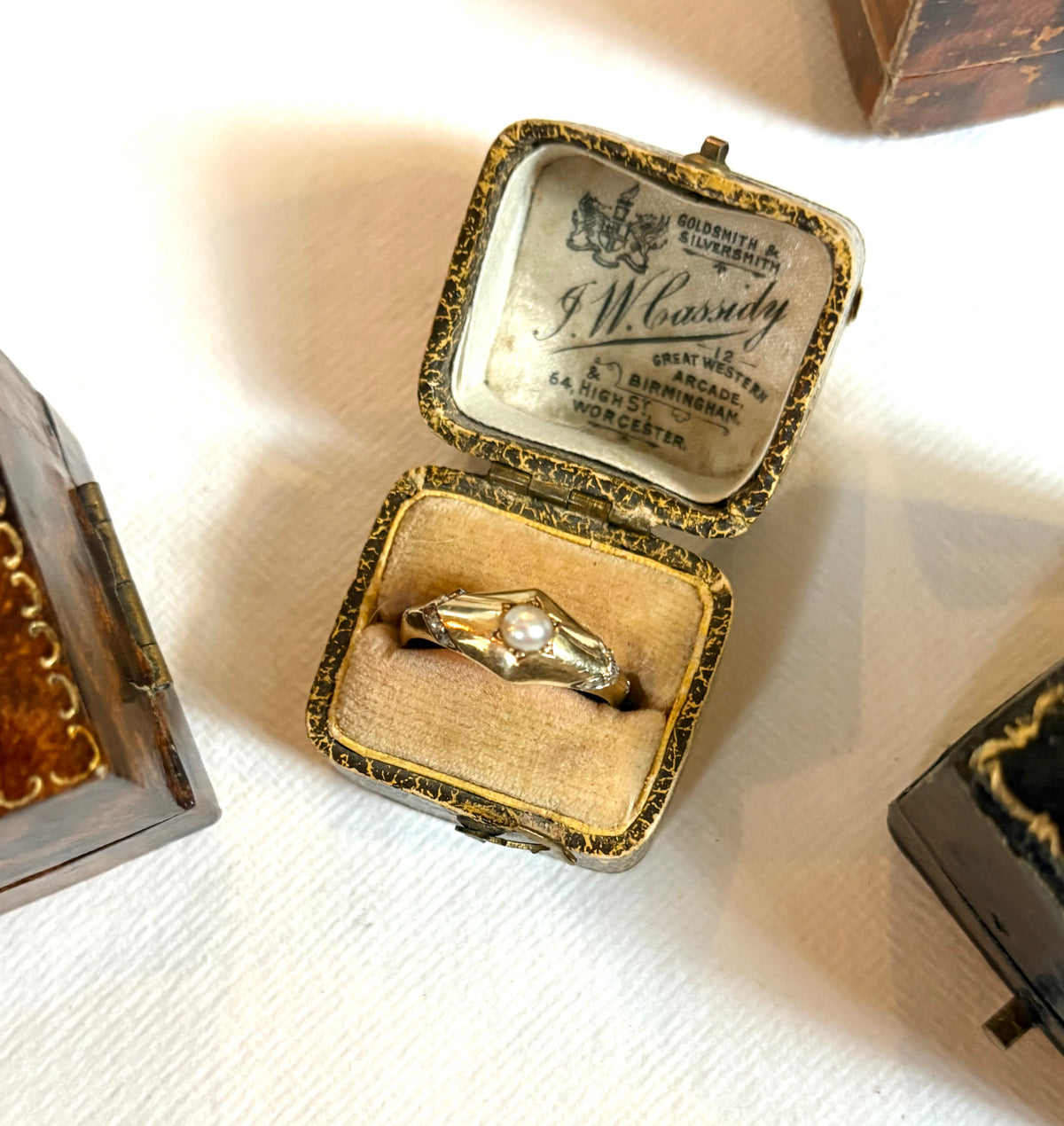 Early 20th century split pearl & rose-cut diamond ring