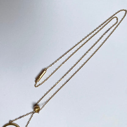 A very pretty antique early 20th century seed pearl and double drop  pendant, with chain