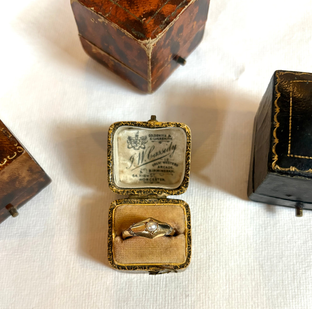Early 20th century split pearl & rose-cut diamond ring