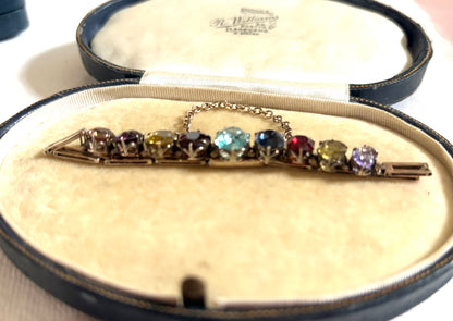 Vintage mid 20th century ‘harlequin’ style gem-set bracelet