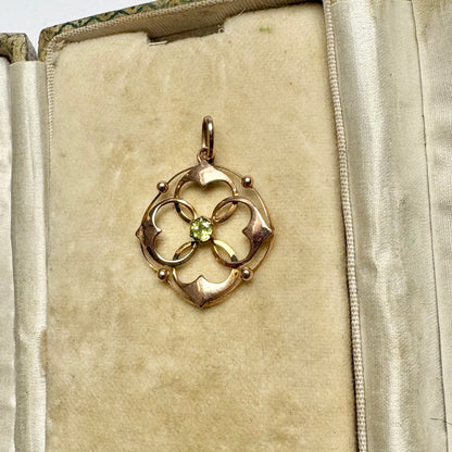 Antique Early 20th century 9ct gold peridot pendant