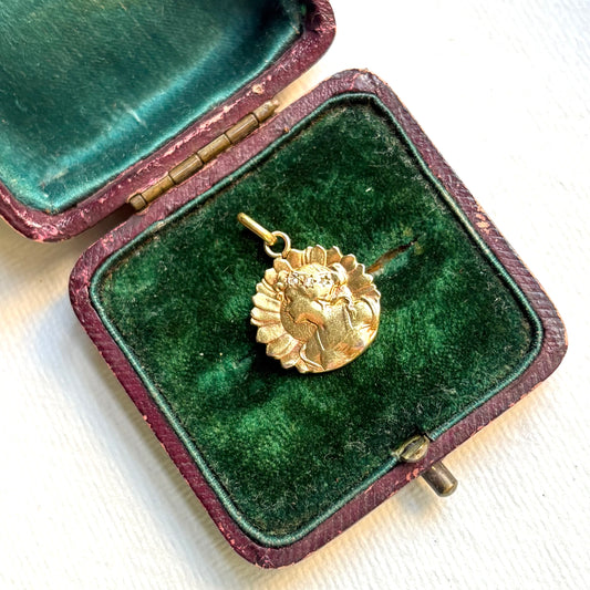 Antique Art Nouveau gold diamond pendant