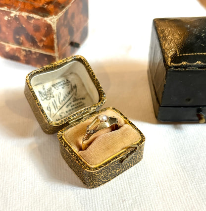 Early 20th century split pearl & rose-cut diamond ring