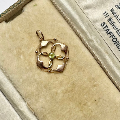 Antique Early 20th century 9ct gold peridot pendant
