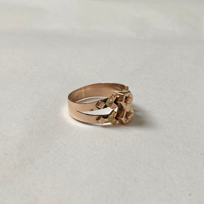 A 19th century fancy geometic gold pinky ring.