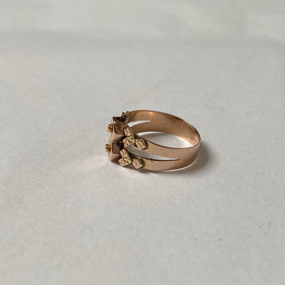 A 19th century fancy geometic gold pinky ring.