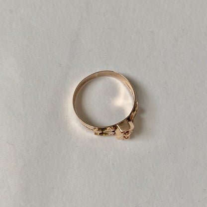 A 19th century fancy geometic gold pinky ring.